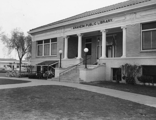 Anaheim Public Library, Carnegie Building, Exterior View. [graphic]