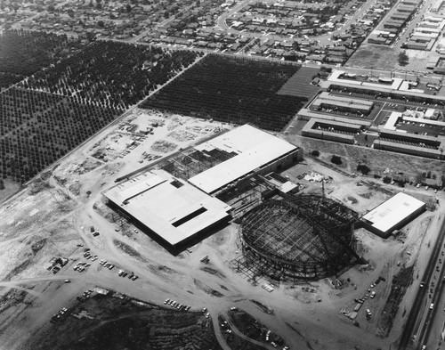 Aerial View of the Anaheim Convention Center Under Construction. [graphic]