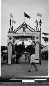 Arch erected for Bishop Foley, Tuguegarao, Philippines, ca. 1920-1940