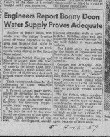 Engineers Report Bonny Doon Water Supply Proves Adequate