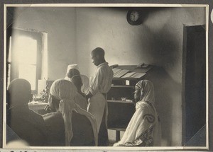 Nurse Klara Müller in the polyclinic in Gonja, Tanzania, ca.1932-1940