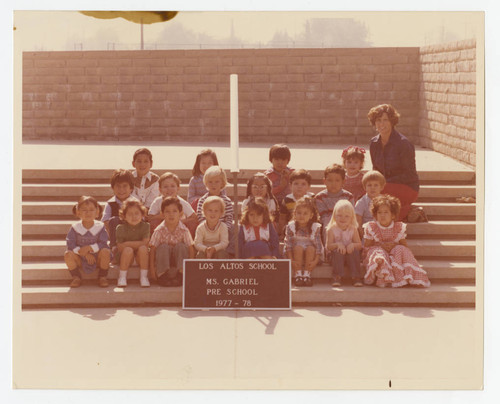 Preschool class photo of Los Altos School, Whittier, California
