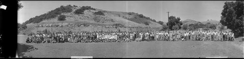 Group portrait of participants at the annual Bob Coyle Chevrolet Company picnic