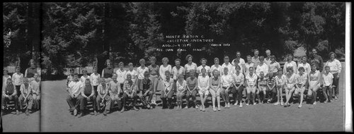 Group portrait of the attendees of the 1958 Monte Toyon C Christian Adventure