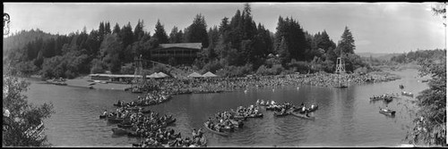 Recreational gathering at lakefront