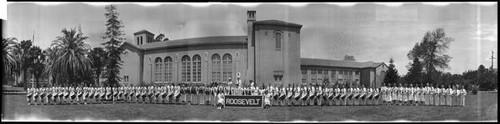 Portrait of Roosevelt Junior High School Drum Corp