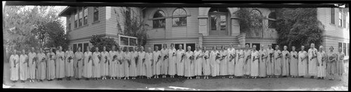 Group portrait of the California State Grange women's team in Campbell, California