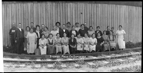 Group portrait of employees at the Stewart Fruit Company