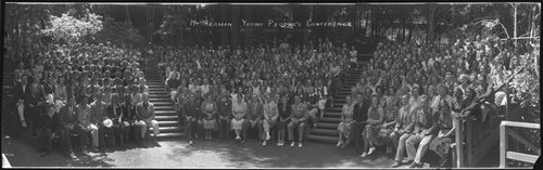 Group portrait of the attendees of the 1938 Mount Hermon Young People's Conference