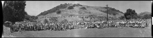 Group portrait of participants at the annual Bob Coyle Chevrolet Company picnic