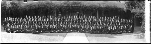 Group portrait of students of Notre Dame College, San Jose, California