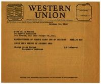 Telegram from J. H. LeFeaver to Julia Morgan, October 26, 1932