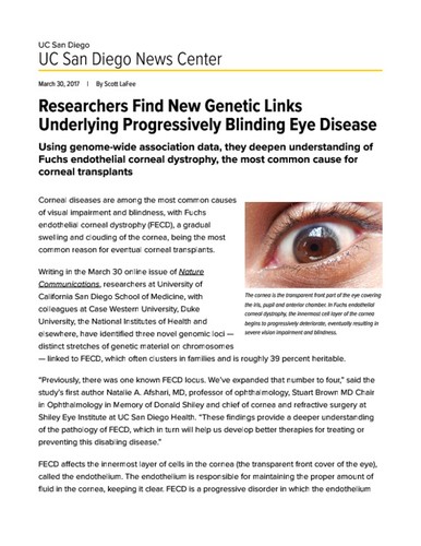 Researchers Find New Genetic Links Underlying Progressively Blinding Eye Disease