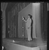 An unidentified man on a stage