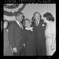 George Murphy with his wife and two children reacting to his Republican senatorial nomination in Los Angeles, Calif., 1964
