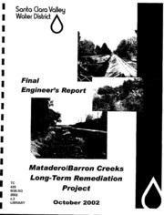 Matadero/Barron Creeks Long-Term Remediation Planning Study : Final Engineer'S Report, Part 1 of 2