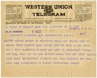 Telegram from William Randolph Hearst to Julia Morgan, March 26, 1926
