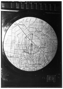 Air Traffic Control radar display at the Burbank Airport, 1937