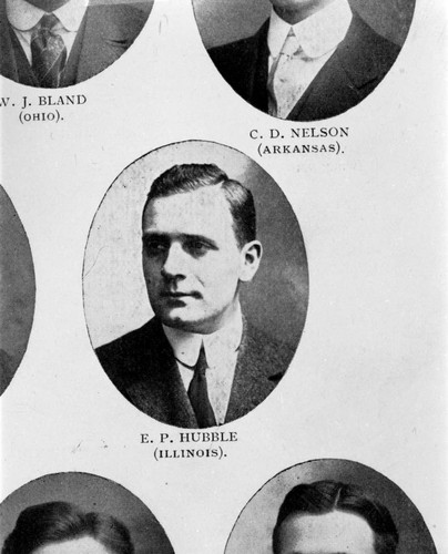 Yearbook photograph of Edwin Powell Hubble