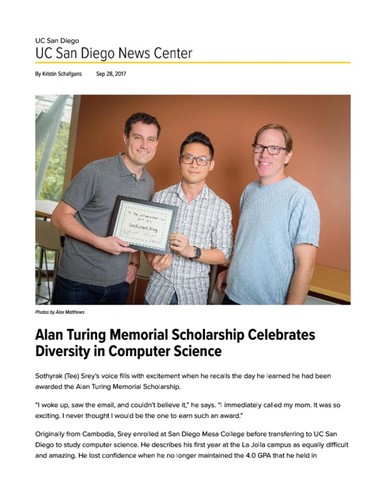 Alan Turing Memorial Scholarship Celebrates Diversity in Computer Science