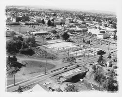 Aerial view of construction of the post office, Santa Rosa, California, 1964