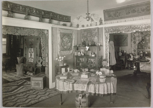 Grace Nicholson's Treasure House, interior showing Asian and Native American artifacts