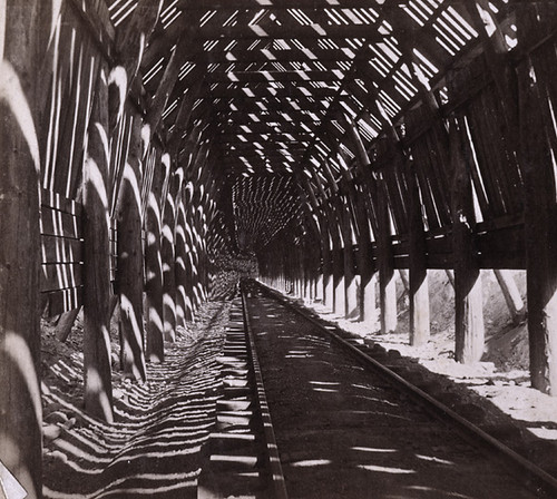1303. Interior View of Snow Shed--C. P. R. R