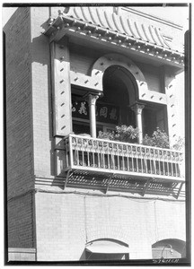 Four Family Association building on Napier Street, part of Chinatown, Los Angeles, November 1933