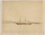 U.S.S. Kearsarge - about 1870? - on the stream opposite Mare Island, Calif.