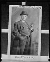 Photograph of William L. McKee taken 22 years before his suicide at age 63, New York, 1913
