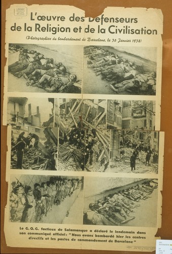 L'ouvre des defenseurs de la religion et de la civilisation : (photographies du bombardment de Barcelone, le 30 janvier 1938)