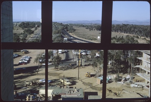 Intersection of Highway 101 and Miramar Road with Bonner Hall at right