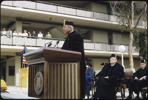 Chancellor John Galbraith speaks at his inauguration ceremony