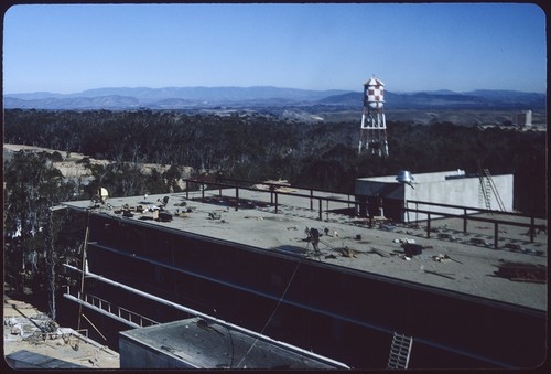 Bonner Hall, under construction, from Urey Hall, looking northeast