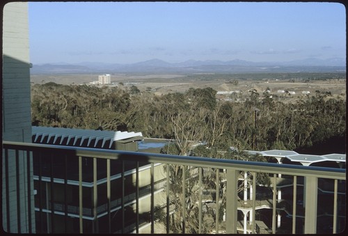 Bonner Hall and Breezeway from Urey Hall, facing northeast