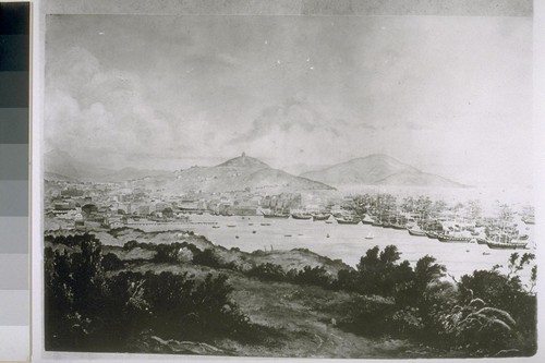 Bay of San Francisco looking toward Telegraph Hill. Ca. 1850. Lithograph