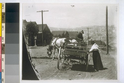 Junk wagon ("Rags-Bottles-Sacks"). 1890s