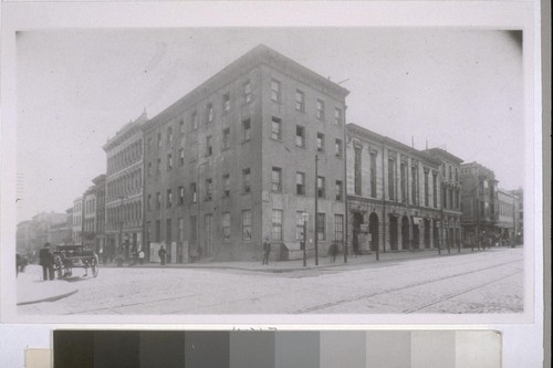 Jenny Lind Theater, Washington & Kearny Sts. looking south-east