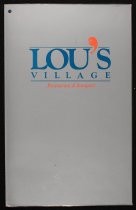 Lou's Village menu, c. 1985