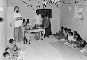 Danish Santal Mission, Bangladesh, 1983. Lutheran Social Service/LSS. From the village school p