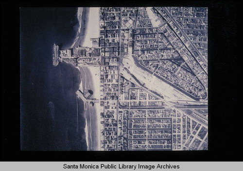 Fairchild Aerial Surveys photography of the Santa Monica coastline north to south from Venice Pier to Sunset Pier (Job #C164-11) flown January 1928