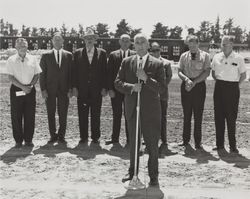 Sonoma County Fair Board member and others on the Racetrack, Santa Rosa, California, about 1965