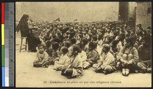 Outdoor catechism class, China, ca.1920-1940