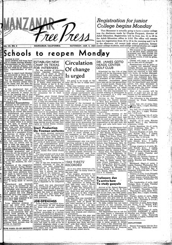 Manzanar free press, January 9, 1943