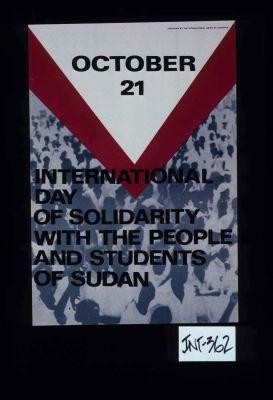 October 21. International day of solidarity with the people and students of Sudan