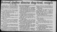 Animal shelter director dog-tired, resigns