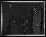 Vincente Lombardo Toledano (holding print), David Jenkins (left) and others, California Labor School