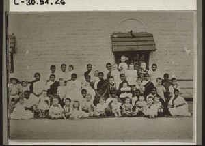 Mission children with their nurses, Belary
