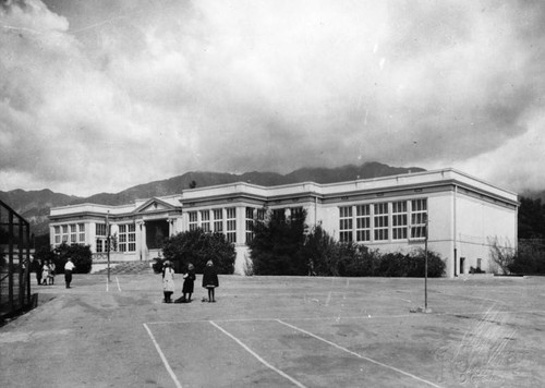 School grounds and building, Longfellow school