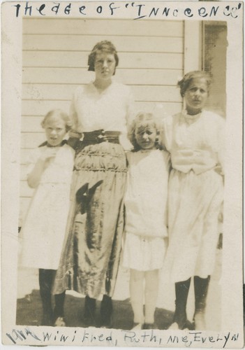 At Elder Creek School: Winifred, Ruth, me (Ruth Haight) and Evelyn